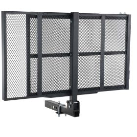 Hitch Mount Cargo Carrier, 45.3" x 25.6" Iron Hitch Cargo Rack with Folding Ramp, Hitch Rack Basket with Stabilizer and Straps